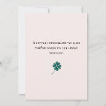 かわいいラッキーレッドシャムロックの四葉のクローバー カード カップル