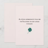 かわいいラッキーレッドシャムロックカード カップル シーズンカード (正面/裏面)