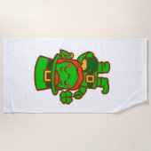 かわいいラッキー・レプラシャン ビーチタオル (正面)