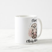 かわいいラッコと貝殻のイラスト "Otterly Adorable" コーヒーマグカップ (正面右)