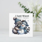 かわいいラッコと雪だるま。 シーズンカード (スタンド正面)