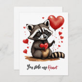 かわいいラッコのカスタムバレンタイン シーズンカード (正面/裏面)