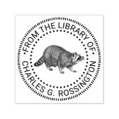かわいいラッコの横から見た絵の描き方 図書館の本の名前 セルフインキングスタンプ (デザイン)