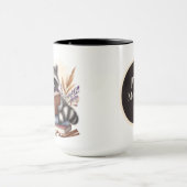 かわいいラッコ好きな人におすすめのイニシャル追加 マグカップ (中央)