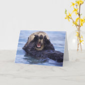 かわいいラッコ|アラスカ、米国 カード (黄色い花)