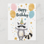 かわいいラッコ 誕生日おめでとう ポストカード (正面)