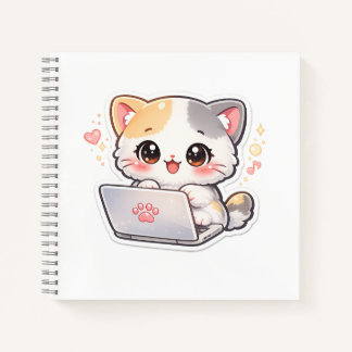かわいいラップトップキャットノートブック | かわいいちび猫の日記 ノートブック
