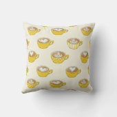 かわいいラテアートinイエローコーヒーマグ クッション (裏面)