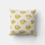 かわいいラテアートinイエローコーヒーマグ クッション (正面)