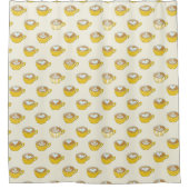 かわいいラテアートinイエローコーヒーマグ シャワーカーテン (正面)