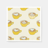 かわいいラテアートinイエローコーヒーマグ スタンダードカクテルナプキン (正面)