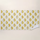 かわいいラテアートinイエローコーヒーマグ ビーチタオル (正面)