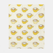 かわいいラテアートinイエローコーヒーマグ フリースブランケット (正面)