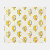 かわいいラテアートinイエローコーヒーマグ フリースブランケット (正面(横))