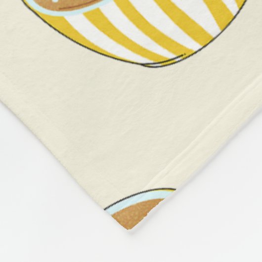 かわいいラテアートinイエローコーヒーマグ フリースブランケット (角)