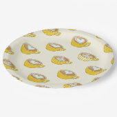 かわいいラテアートinイエローコーヒーマグ ペーパープレート (アングル)