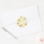 かわいいラテアートinイエローコーヒーマグ ラウンドシール (封筒)