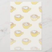 かわいいラテアートinイエローコーヒーマグ 便箋 (正面)
