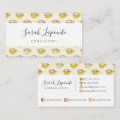 かわいいラテアートinイエローコーヒーマグ 名刺 (正面/裏面)