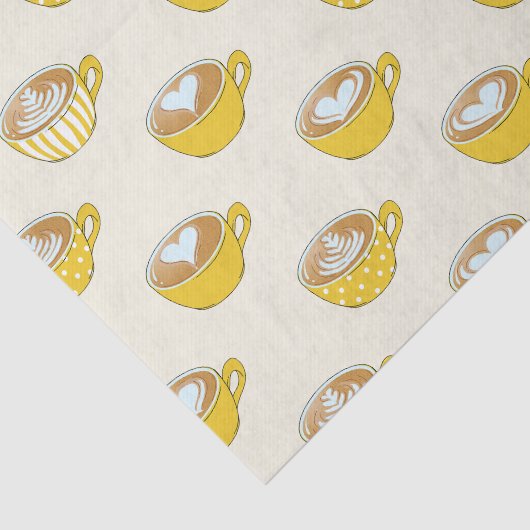 かわいいラテアートinイエローコーヒーマグ 薄葉紙 (詳細)