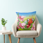 かわいいラディバグとスナップドラゴフレンドリーン付きクッション クッション (椅子)