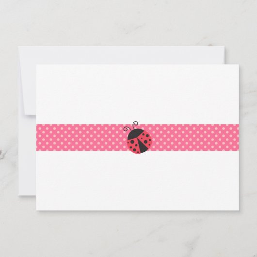 かわいいラディバグと水玉模様の誕生日パーティー写真 招待状 (裏面)