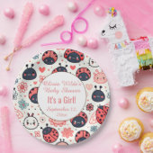 かわいいラディバグと花赤ちゃんシャワー ペーパープレート (パーティー)