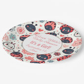 かわいいラディバグと花赤ちゃんシャワー ペーパープレート (アングル)