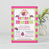 かわいいラディバグガールズベビーシャワー招待状 招待状 (スタンド正面)