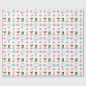 かわいいラディバグガールパーソナライズされた誕生日 ラッピングペーパー (フラット)