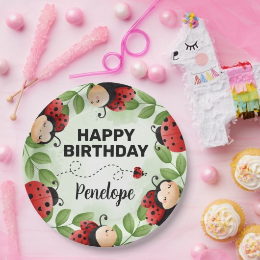 かわいいラディバグハッピーバースデーパーティープレート ペーパープレート (パーティー)