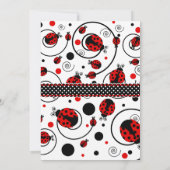 かわいいラディバグ女の子の赤ちゃんシャワー 招待状 (裏面)