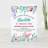 かわいいラディバグ水玉模様フローラフラワー誕生日名 カード (正面)