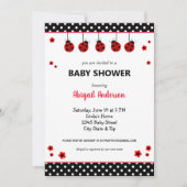 かわいいラディバグ水玉模様ベビーシャワー招待状 招待状 (正面)