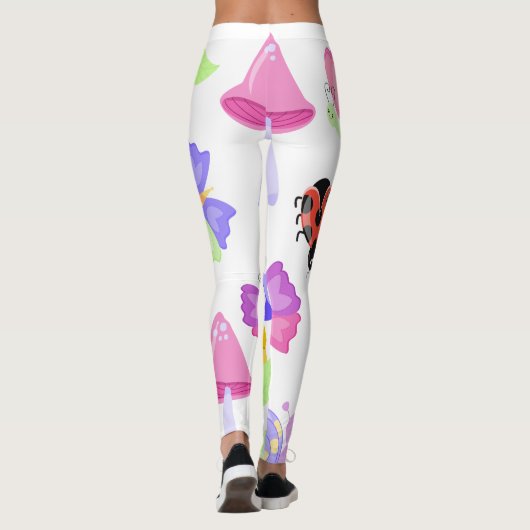 かわいいラディバグ自然ホワイトレギンスfor Women レギンス (裏面)