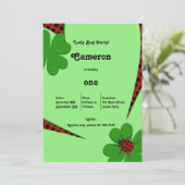 かわいいラディバグ1st誕生日パーティの招待状カード 招待状 (スタンド正面)