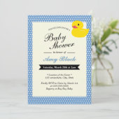 かわいいラバーアヒル水玉模様ベビーシャワー招待状 招待状 (スタンド正面)