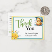 かわいいラバーアヒル赤ちゃんシャワーありがとうノートカード ノートカード (正面/裏面インサイチュ)