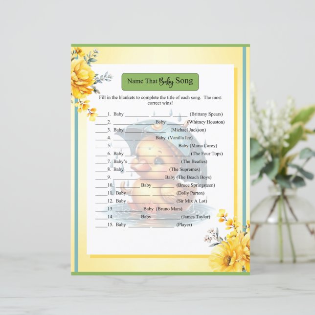 かわいいラバーアヒル赤ちゃんシャワーベビーソングゲーム (スタンド正面)