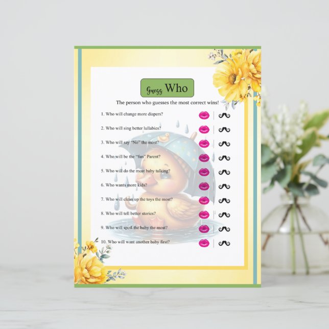 かわいいラバーアヒル赤ちゃんシャワー誰がゲーム (スタンド正面)