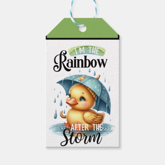 かわいいラバーアヒル赤ちゃんシャワー ギフトタグ (正面)