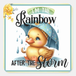 かわいいラバーアヒル赤ちゃんシャワー スクエアシール