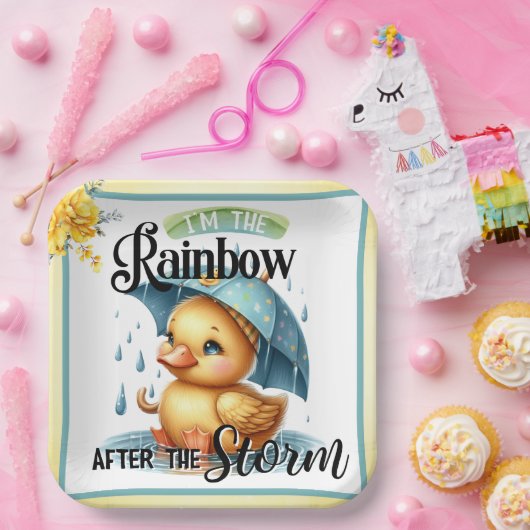 かわいいラバーアヒル赤ちゃんシャワー ペーパープレート (パーティー)