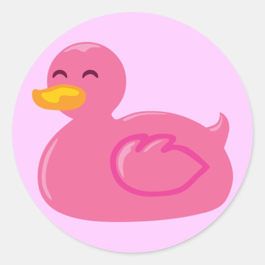 かわいいラバーダッキー ラウンドシール (正面)