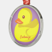 かわいいラバーダックサンダー_コーブ メタルオーナメント (左)