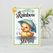 かわいいラバーダックベビーシャワー招待状 招待状 (スタンド正面)