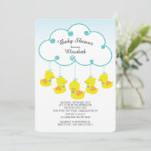 かわいいラバーダックベビーシャワー招待状 招待状 (スタンド正面)