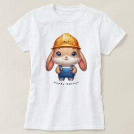 かわいいラビットエンジニアホッピイースター名前をカスタムする Tシャツ