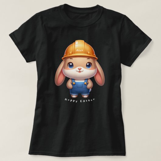 かわいいラビットエンジニアホッピイースター名前をカスタムするBL Tシャツ (デザイン正面)