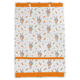 かわいいラビットオレンジ色の男の子 ミディアムペーパーバッグ